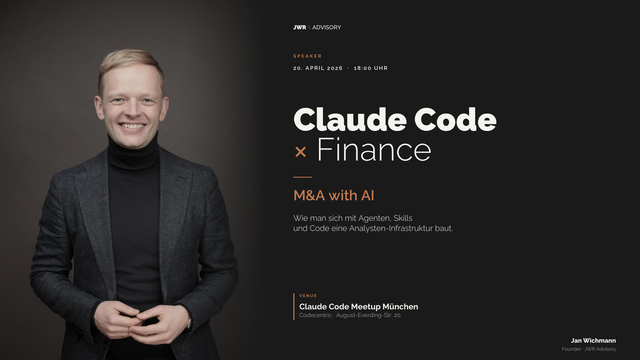 Slides: Claude Code x Finance – M&A mit AI